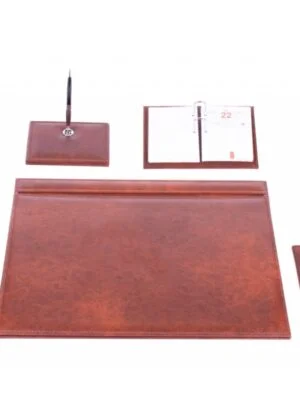 Leatherette Office Set GULPAS 7 pcs brown